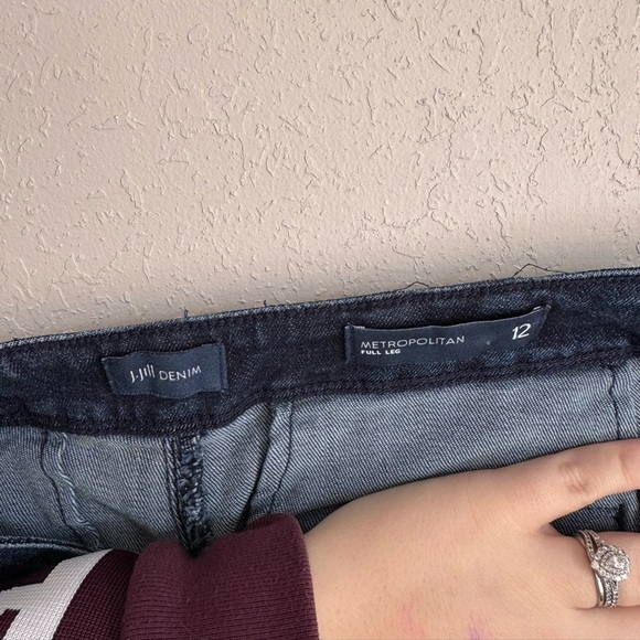 J.Jill Dark Wash Blue Denim Metropolitan Full Leg Jeans Womens 12 Y2K Classic - Picture 5 of 6